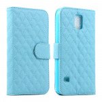 Wholesale Samsung Galaxy S5 Quilted Flip Leather Wallet Case w Stand (Blue)